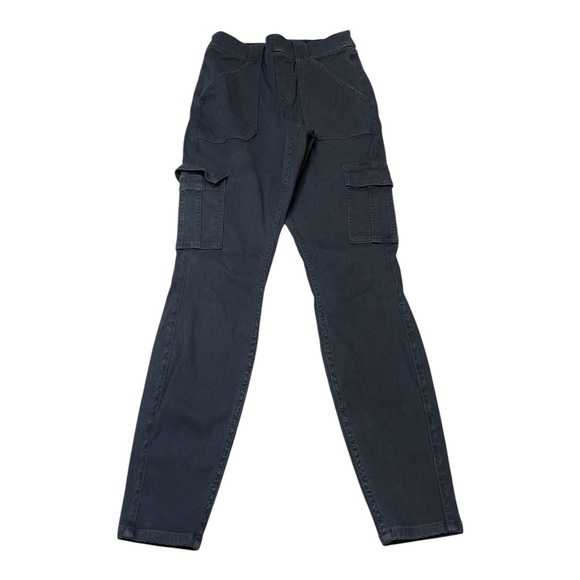 Spanx Stretch Twill Ankle Cargo Pant Washed Black (Gray) Tummy Control Size M - Picture 1 of 13